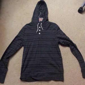Thin sweatshirt/ over shirt with hood